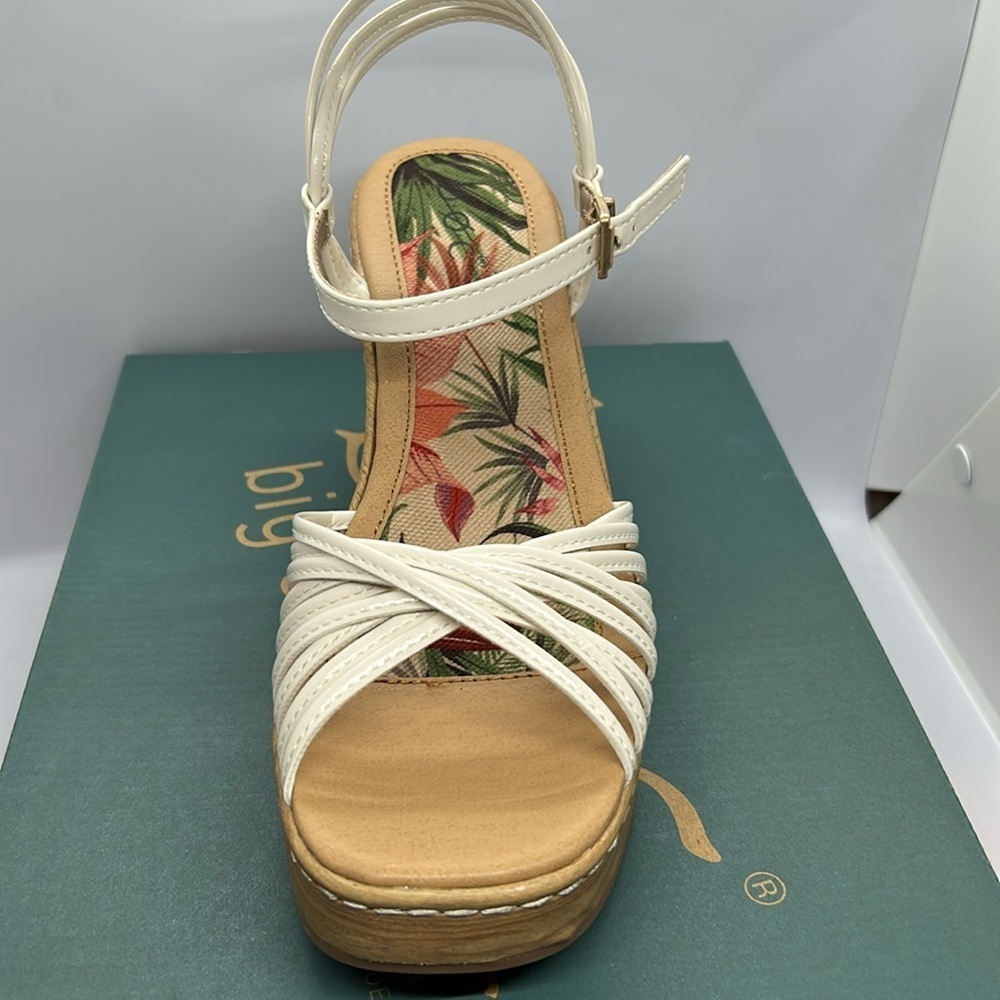 NEW B.O.C  CREAM  WOMEN CATALINA PLATFORM WEDGE SANDALS SIZE 8 - Picture 2 of 7